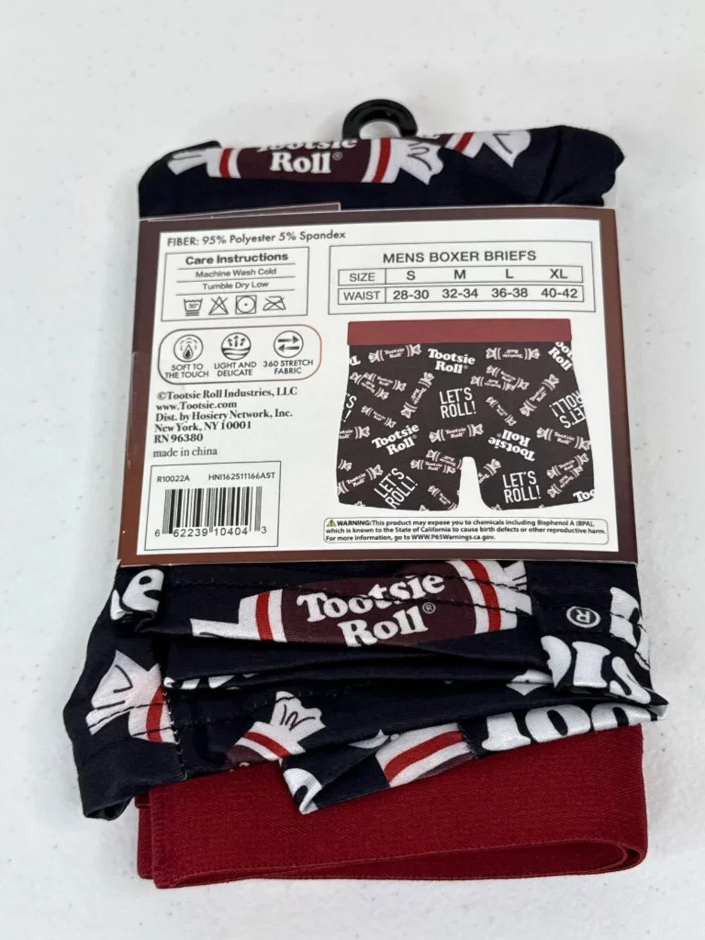 Tootsie Roll Boxer Briefs Men's Size L Graphic Candy Novelty Underwear NWT